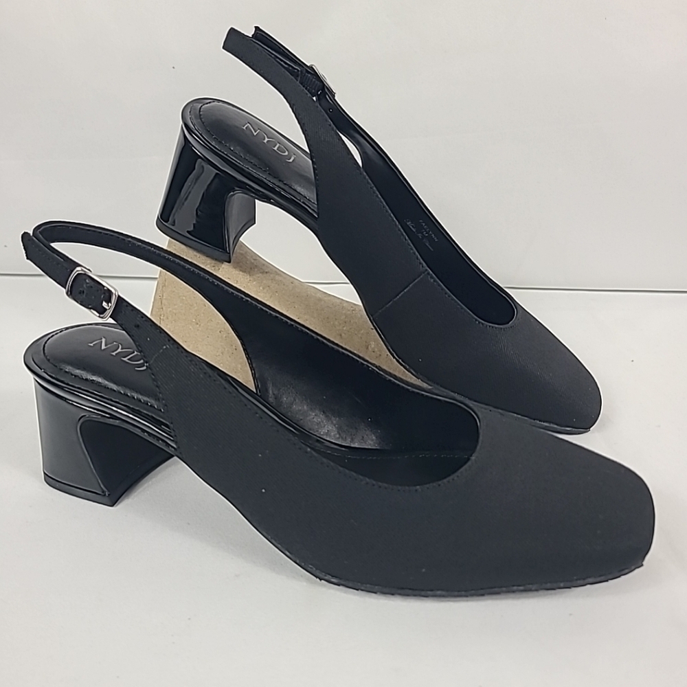 NEW NYDJ Women's Faelynn Black Slingback Heels Shoes Sz 7